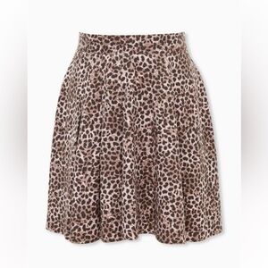 Torrid Brown Leopard Print Skater Skirt